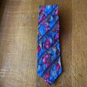J. Garcia Red, Brown & Gray Silk Necktie